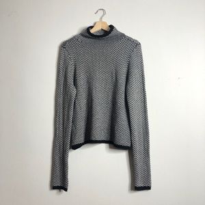 RALPH LAUREN Mock Neck Herringbone Wool Sweater